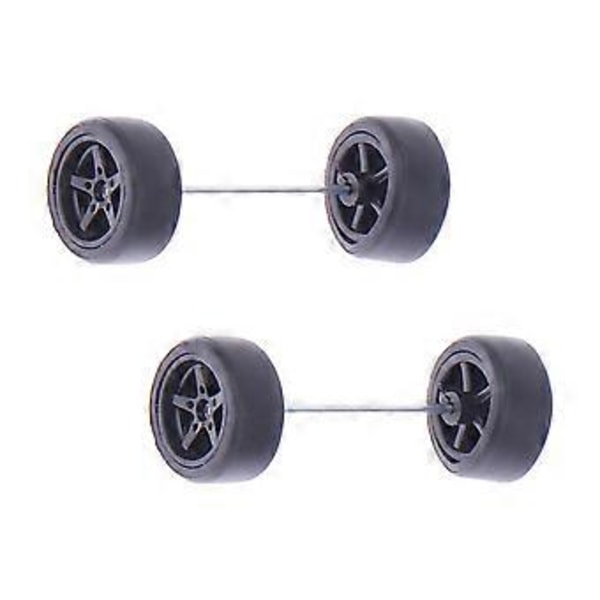 1: 64 Hjul og Dekk Sett Hjul Modell Slitesterk RC Oppgraderingsdel RC Dekk med Felg for Barn Voksne Gutter RC Lastebil Tilbehør (svart)
