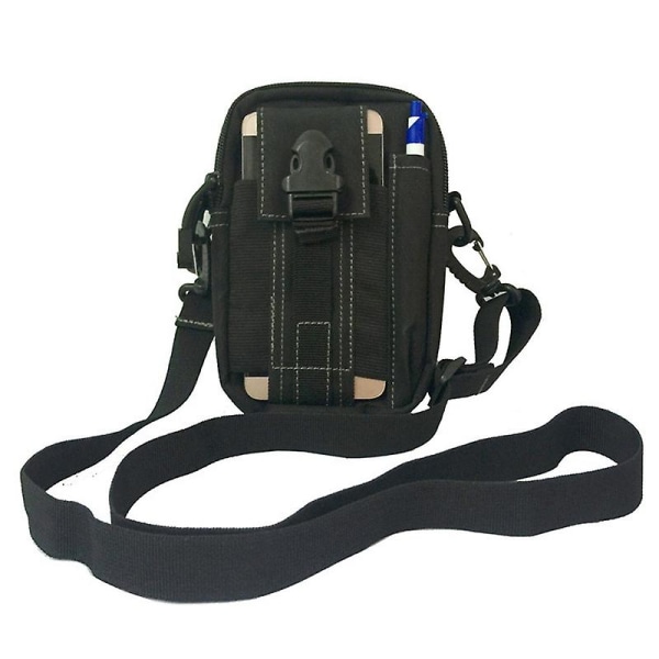 Casual multifunktionell Messenger-bältesväska med axelrem Svart