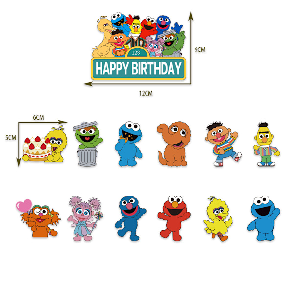 Sesame Street Födelsedagsfest Dekorationer Presenter För Pojkar 2 År 3