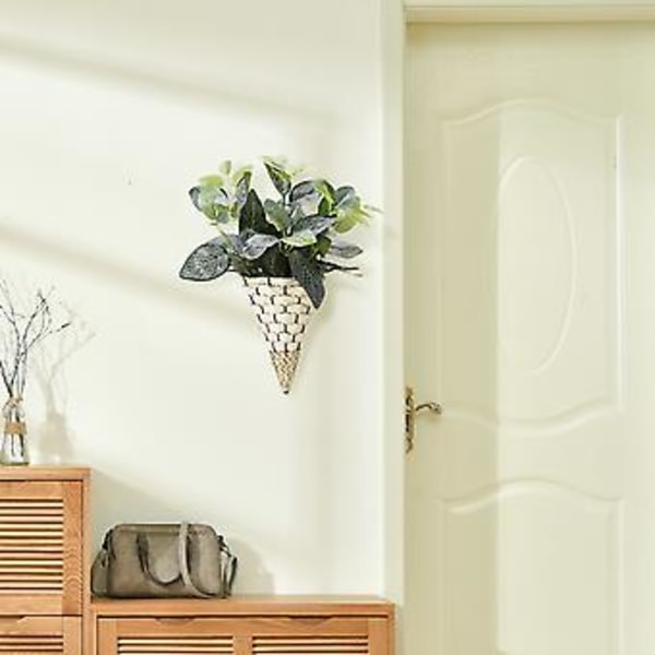Väggfäst Hängande Planteringskruka Växt Blomkruka Rustik Rattan Hängkorg Blomma Fågelkorg Väggväxt Rattan Hem Vardagsrum Dekoration ( )