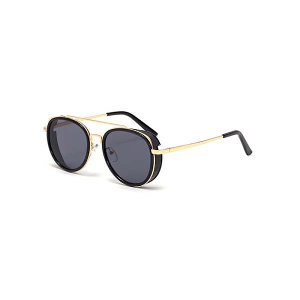 Retro Steam Punk Solbriller Runde Steampunk Dobbeltbro Aviator