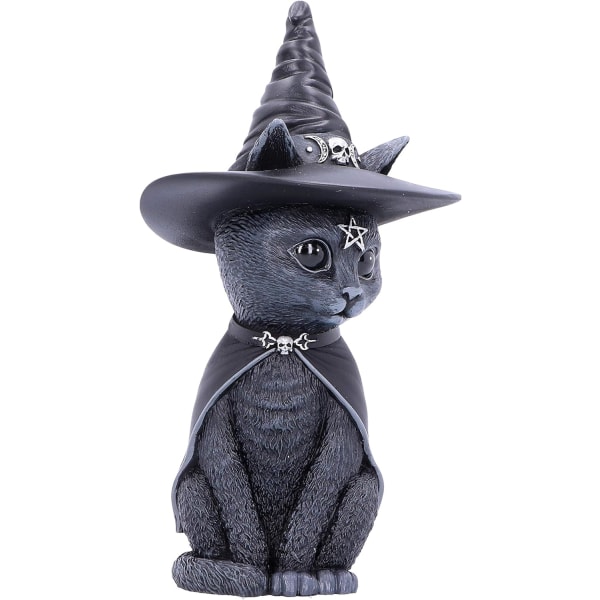 Purrah Occult Cat Figurine Häxhatt Svart 11cm