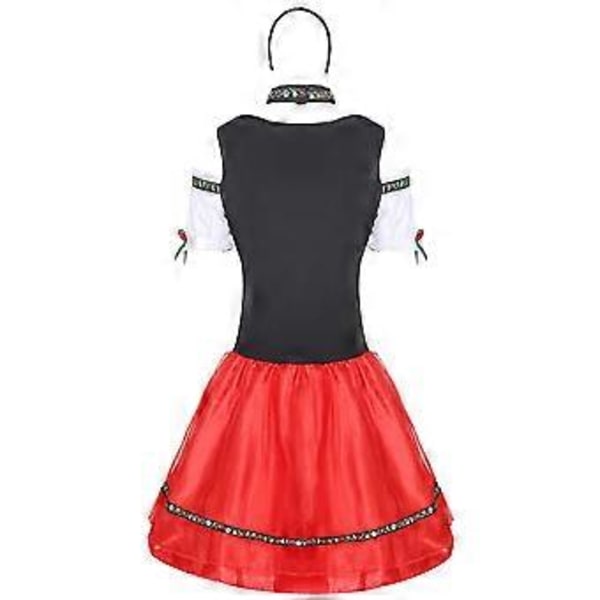 Naisten Oktoberfest Dirndl -asu Saksalainen olutpiika Tavernan tarjoilijatar Puku Cosplay Halloween-koriste Hieno juhlamekko (M)