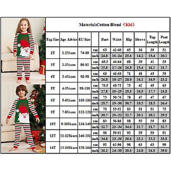 Jouluperheen Matchivat Pyjamat Isä Äiti Tytär Poika Joulupukki Painettu Yöasu Joululoma Pjs Set Pyjamat (13-14 Vuotta Lapset)