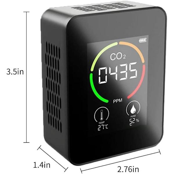 CO2-detektor, CO2-sensor för luftkvalitet, Luft