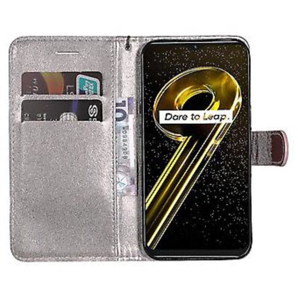 Kt Leather Series-2 For Realme 9i 5g / 10 5g / V20 5g Lær Telefonveske Solid Farge Lommebok Stativ Deksel Med Stropp (Rose Gull)