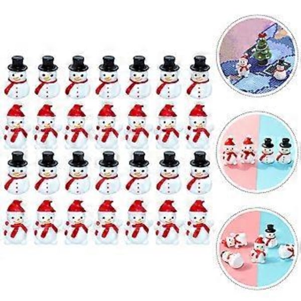 40 st Miniatyr Snögubbefigurer Dekoration Julsnögubbe Staty Bordssnögubbe Dekor