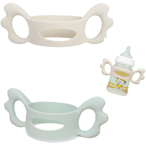 Bredhalsade babyflaskehandtag, silikon babyflaskehandtag, för Ba