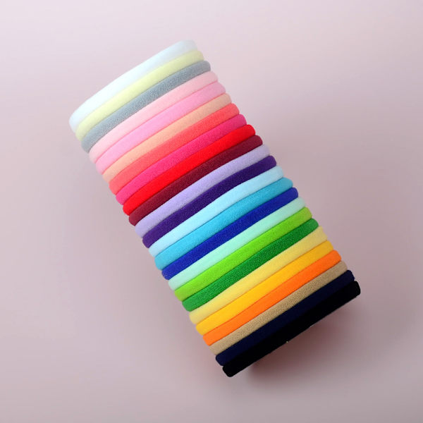 Usynlige babymyke nylon elastiske hårstrikk, tynne hårbånd, babyhårbånd, DIY hårtilbehør, 100 stk sett, tilfeldige farger