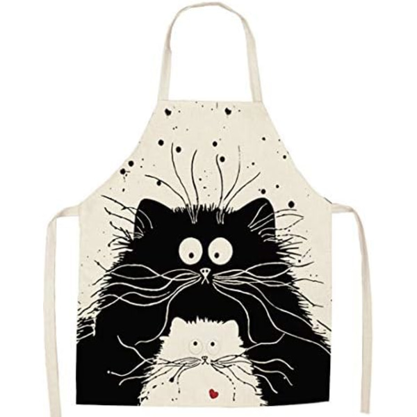 Söt tecknad unisex köksförkläde A-Fiori cat2 grillförkläde