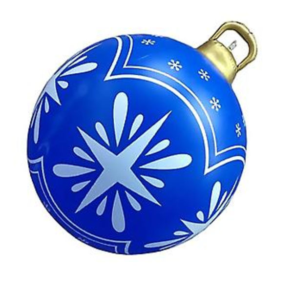 60cm Julepynt Oppustelige Dekorerede Kugler Julekugler Udendørs PVC Julepynt Legetøjsbold Navidad Træpynt Blå Snefnug