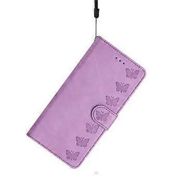 Til Samsung Galaxy A35 5G Etui PU Læder Wallet Stand Sommerfugl Præget Telefon Cover (Style E)