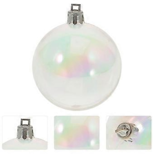 12 st Transparenta Bolldekorationer Jul Pärlliknande Bubbla Färgglada Boll Juldekoration Boll 6x6cm