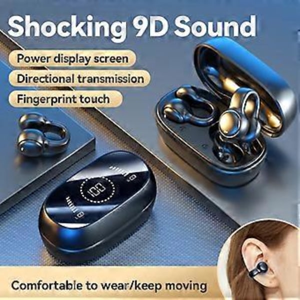 Typ C M47 Öronclips Benledning Trådlösa Hörlurar med Mikrofon Bluetooth 5.3 Gaming Headset Brusreducering (Stil C)