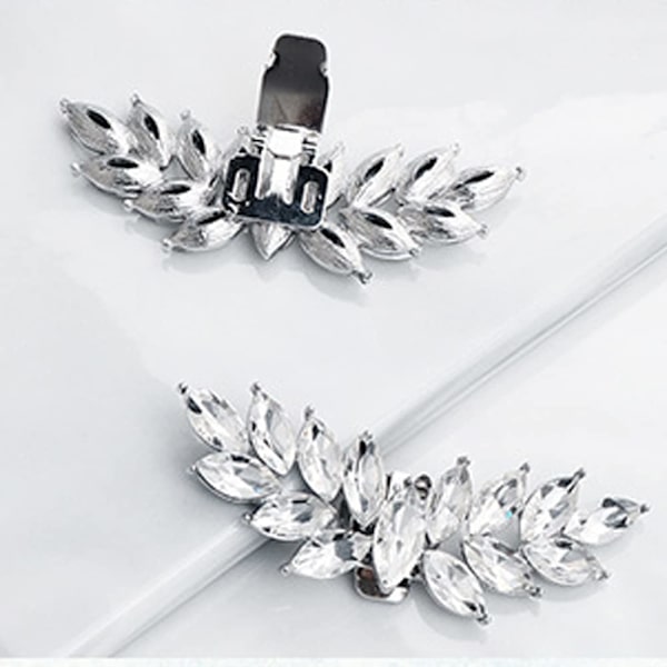 2 st eleganta strass bröllopssko clips skospänne dekorativa kristallblomma skor clutch för bröllopsfest dekorati