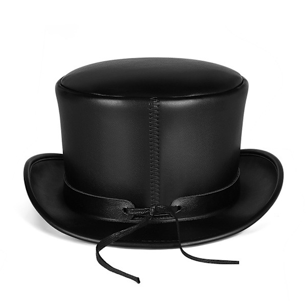Punk Halloween ny industriell retro stil PU-läder kupol unisex magisk hatt gentleman fest bowlerhatt kvinna