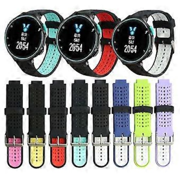 Klokkereim Myk Hurtigutløser Tofarget Silikon Smart Klokkerem for Garmin Forerunner/235/220/230/620/630/735xt( M)