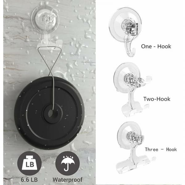 4 Vakuumsugkopper - Razor Holder - Crown Hook - Multi-Us