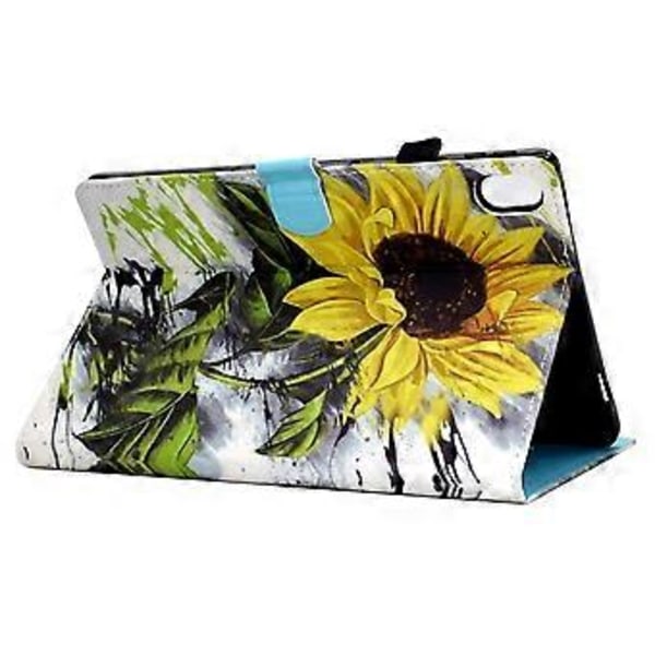 For iPad (2025)/10.9 (2022) Veske Stativ Søm Tablet Cover med Kortspor Holder (Solsikke)