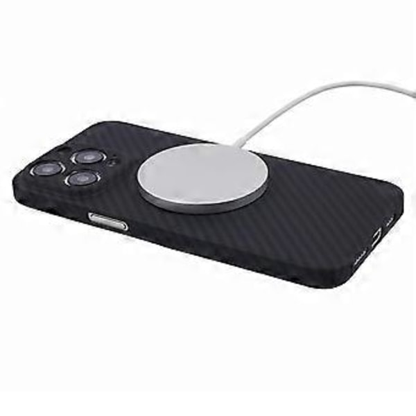 Til iPhone 16 Pro Magnetisk Cover 1500D Grov Tekstur Aramid Fiber Telefon Cover (Stort Linsehul)()