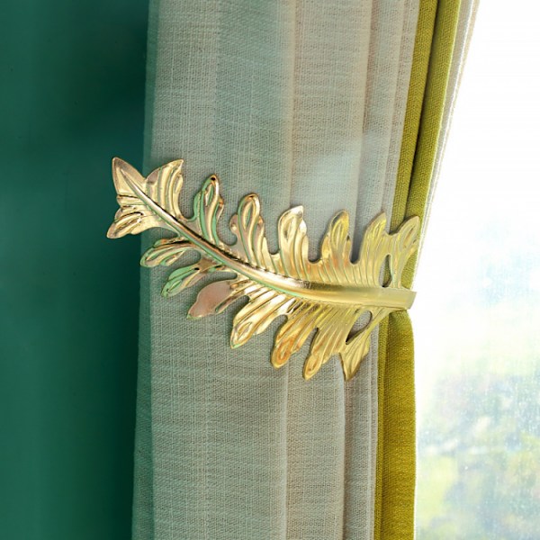 1 par (gyllene) antika bladform metalllegering gardinbindningar f