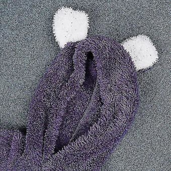 Spädbarns Baby Vinter Fleece Romper Varma Söta Teddybjörn Huva Jumpsuit (9-12 Månader Lila)
