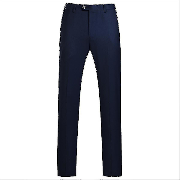 Herrkostym Business Casual 3-delar Kostym Blazer Byxor Väst 9 Färger Z -ys Navy XL