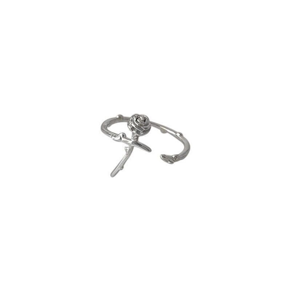 Rose ring, S925 sterlingsølv åben pegefinger ring, personlig ring