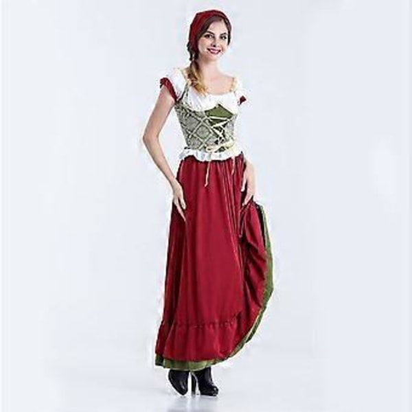 100% Uudet Päivitetyt Oktoberfest-asut Naisille, Saksalaiset Puvut Baijerilaiset Dirndl-mekot Oktoberfest-asut (XL Valkoinen)