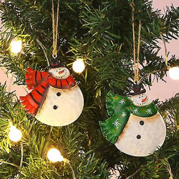Juletræspynt Sæt med 4, Julemands Snemand Juledekorationer, Hængende Vedhæng Julepynt til Hjemmet, Fest