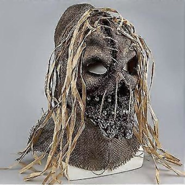 Variksenpelätin Naamio Halloween Sisustus Aikuisten Karmiva Kauhu Koko Pään Pelottava Cosplay Karnevaali Juhlatarvike Pellava