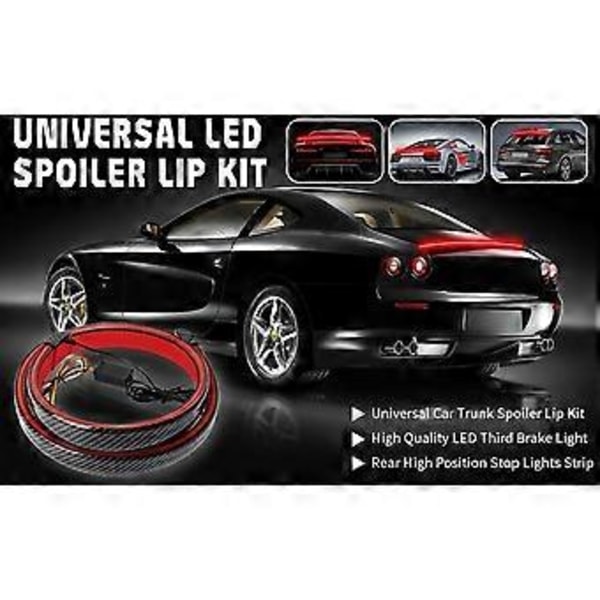 1,3M Uudet hiilikuituiset takavalot LED-varoitusvalo (3,8 cm leveä, puhdas musta - monitoiminen)