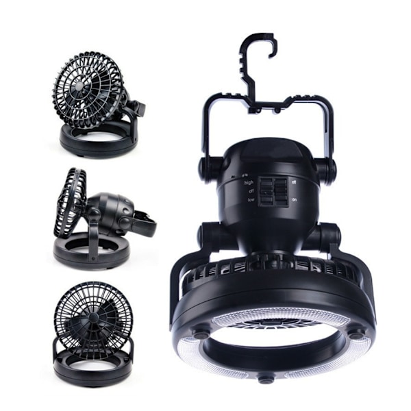 Liten utomhusfläkt för camping, belysning, kylning, tält, LED-lampa