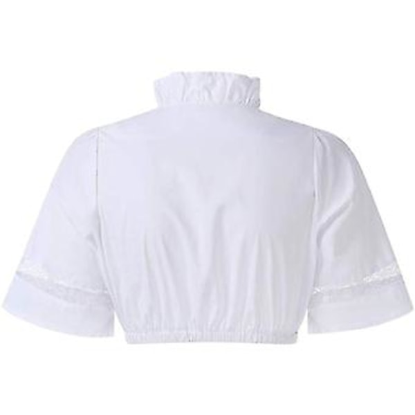Bigsale Dirndl-pusero röyhelöillä valkoinen - Perinteinen tyylikäs baijerilainen Oktoberfest-lyhythihainen pusero (XXL Matta valkoinen)