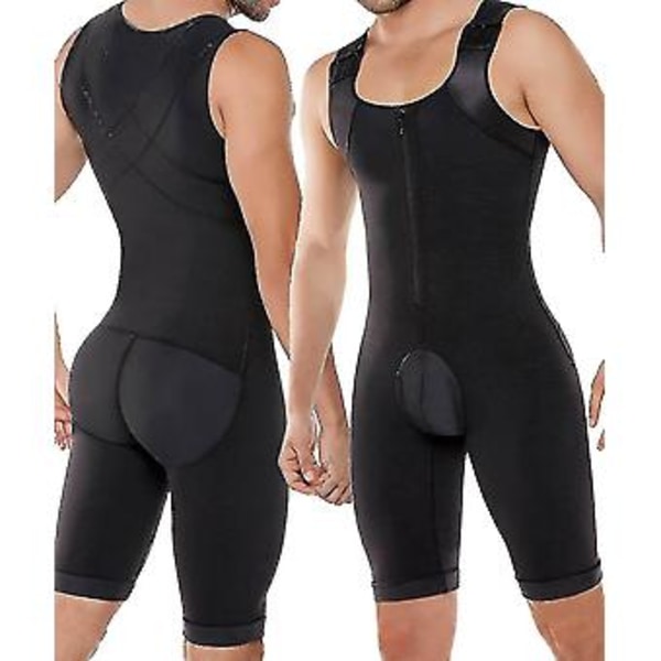 Body Shaper til Mænd Slankende Kompressionsbeklædning og Postkirurgisk Shapewear, Plus Size Bedste Gave (5XL Sort)