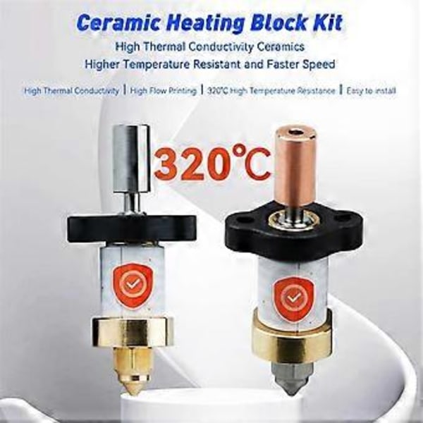 Keramisk Värmeblock 320C Hög Temp Högt Flöde 600mm/S Höghastighetsutskrift 60W Uppvärmning för K1/K1 MAX 3D-skrivare, A