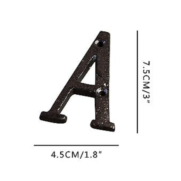 Alloy Wrought Iron Number Letter DIY House Letter  A