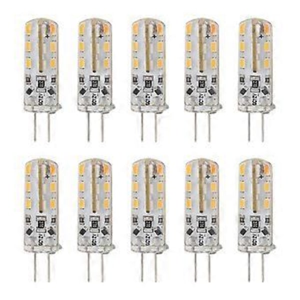 10 st G4 LED-lampa 1,5W DC12V Varmvit 3000K 110LM Bi-Pin Ljuskällor LED för Skåpbelysning Uteplats