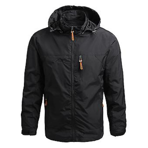 Vindtætte Jakker Til Mænd Voksne Mænds Letvægts Blødskalsjakke Til Vandreture Rejser Casual Wear (M Sort)