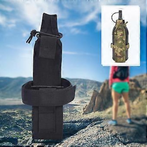 Vattenflaskficka, Utomhus Vattenflaskhållare för Löpning Promenader Camping Cykling (Svart)