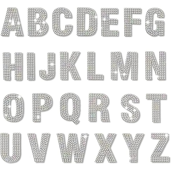 Glitter Rhinestone Alphabet Letter Stickers, 26 bokstaver selvklebende