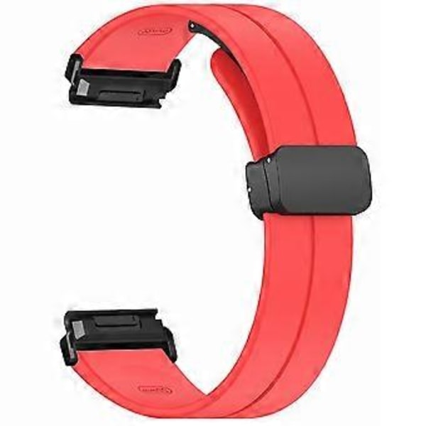 Til Garmin Fenix 7/6/5 22mm Håndledsrem Fleksibel Silikone Urrem med Magnetisk Spænde (Style F)