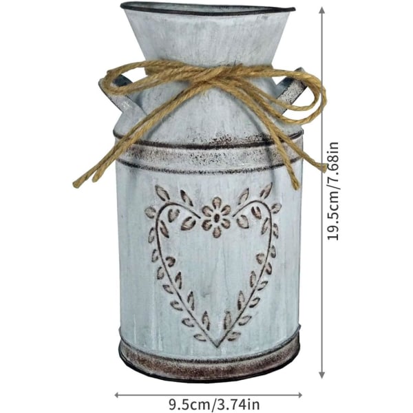 Vintage-kukkavasi ainutlaatuisella sydän- ja köysimallilla Shabby Deco