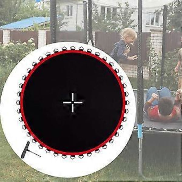 Ersättningsmatta för studsmatta, hoppduk för studsmatta, rund utomhusutrustning av premiumkvalitet med metallöljetter, hoppkudde (Röd 48 spännen)