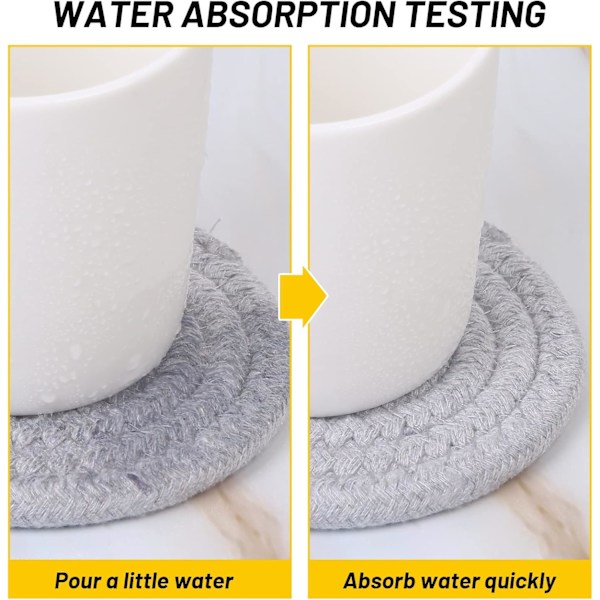 8 stk. drikkeunderlag med holder, 4 farver absorberende underlag til drikkevarer, minimalistisk bomuldsvævet underlagssæt til hjemmet D