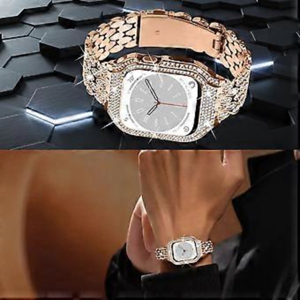 Type C Apple Watch Series 6 5 4 SE (2022) SE 40mm kellon rannekkeeseen ruostumattomasta teräksestä valmistettu strassikoriste (tyyli C)