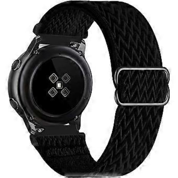 Nylon Sport Rem, Svart, 20mm Rem Kompatibel med Samsung Galaxy Watch Active 2 (40mm/44mm)/Watch 3 41mm/Watch 42mm/Gear S2 Classic