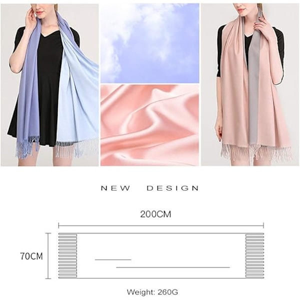 1 st Grön Elegant Cashmere Pashmina Sjal för Höst Vinter Kvinna