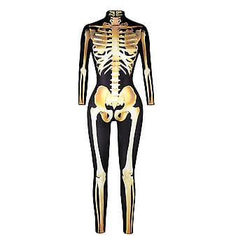 3D Skjelett Bodysuit Stretch Cosplay Jumpsuits (S)