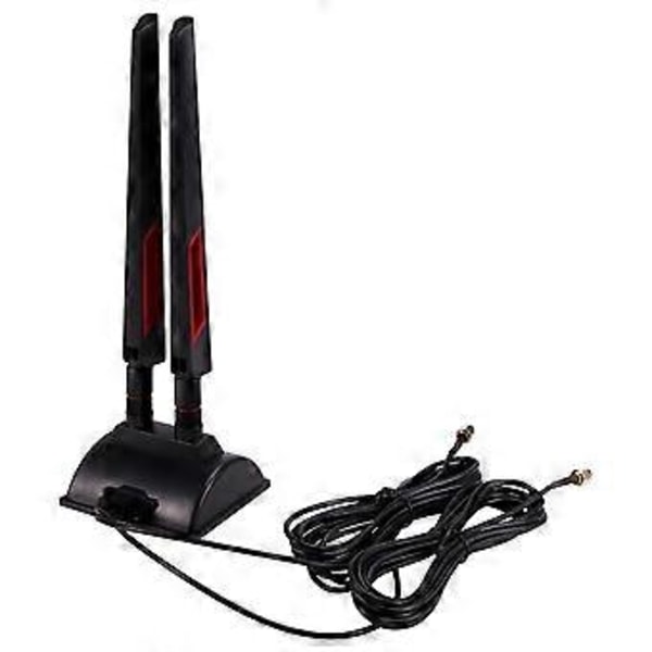 2.4GHz 5GHz Magnetisk Base WiFi Antenne for Ruter Trådløst Nettverkskort Dual-Band Antenne (SMA Inner Pin)